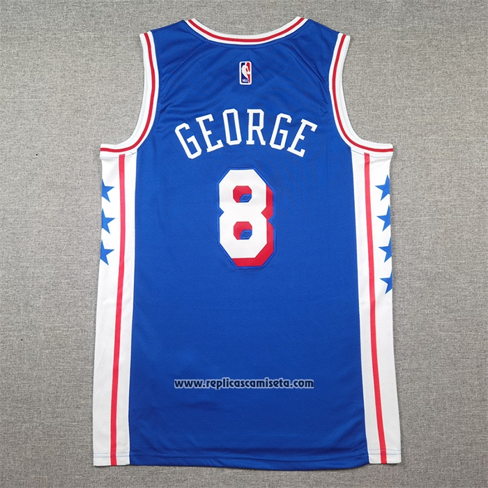 Camiseta Philadelphia 76ers Paul George #8 Icon 2024-25 Azul